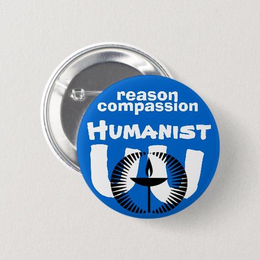 Badge Rond 5 Cm Pin d'humaniste d'UU (Devant & derrière)