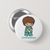Badge Rond 5 Cm Pin d'infirmier (Devant & derrière)