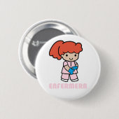 Badge Rond 5 Cm Pin d'infirmier avec des gants (Devant & derrière)