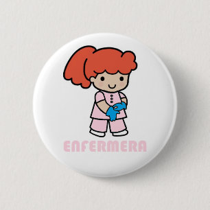 Badge Rond 5 Cm Pin d'infirmier avec des gants