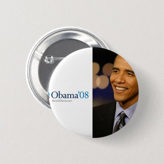 Badge Rond 5 Cm Pin d'Obama '08 (Devant & derrière)