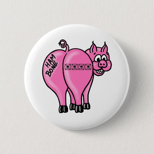 Badge Rond 5 Cm Pin d'os de jambon (Devant)
