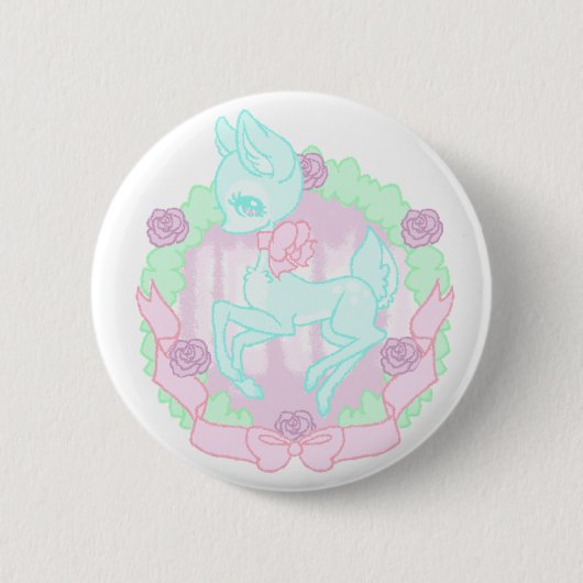 Badge Rond 5 Cm Pin doux de cerfs communs (Devant)