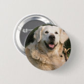 Badge Rond 5 Cm Pin doux de golden retriever (Devant & derrière)