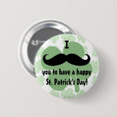 Badge Rond 5 Cm Pin du jour de St Patrick de moustache (Devant & derrière)