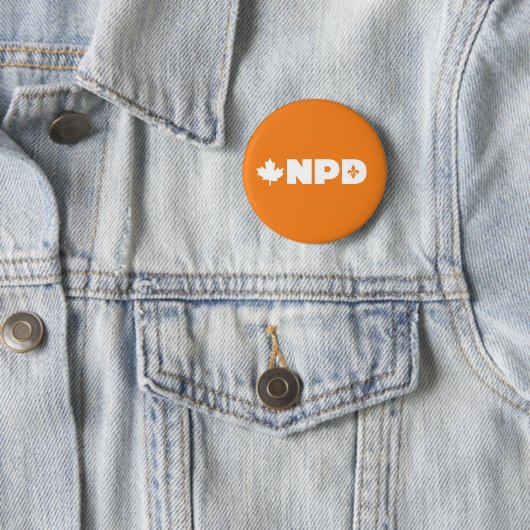 Badge Rond 5 Cm Pin du Québec NDP (En situation)
