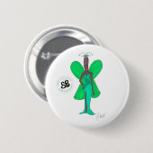 Badge Rond 5 Cm Pin fascinant de bouton de mode de pseudo vert de (Devant & derrière)