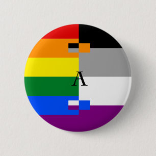 Badge Rond 5 Cm Pin homo asexuel d'as de Homoromantic