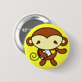 Badge Rond 5 Cm Pin mignon de singe (Devant & derrière)