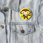 Badge Rond 5 Cm Pin mignon de singe (En situation)