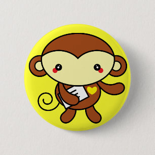 Badge Rond 5 Cm Pin mignon de singe