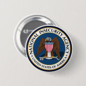 Badge Rond 5 Cm Pin national d'agence d'insécurité (Devant & derrière)