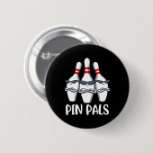 Badge Rond 5 Cm Pin Pals Bowling (Devant & derrière)