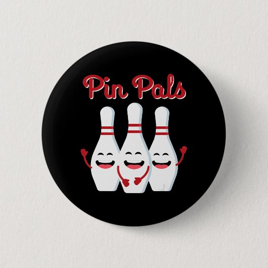 Badge Rond 5 Cm Pin Pals Cute Bowling Pour Hommes Femmes Et Enfant (Devant)
