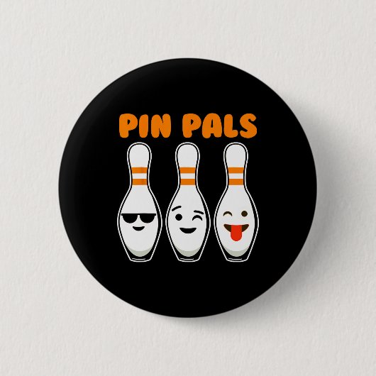 Badge Rond 5 Cm Pin Pals Cute Funny Bowling (Devant)