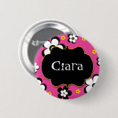 Badge Rond 5 Cm Pin personnalisé de nom de récompense de flower (Devant & derrière)