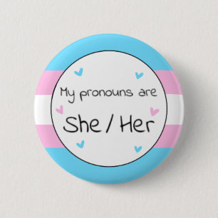 Badge Rond 5 Cm Pin Pronoun Transgenre