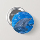 Badge Rond 5 Cm Pin rond de dauphin de Bottlenose (Devant & derrière)
