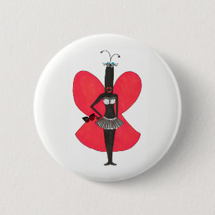 Badge Rond 5 Cm Pin rouge/noir de pseudo célébrité de SBM de