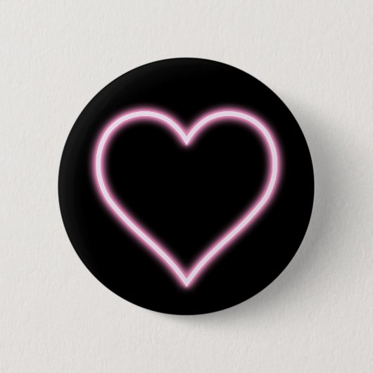 Badge Rond 5 Cm Pin rougeoyant de coeur (Devant)