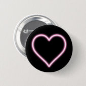 Badge Rond 5 Cm Pin rougeoyant de coeur (Devant & derrière)