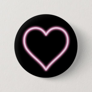Badge Rond 5 Cm Pin rougeoyant de coeur