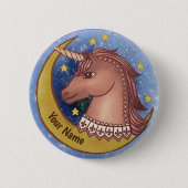 Badge Rond 5 Cm pin Unicorn rouge (Devant)