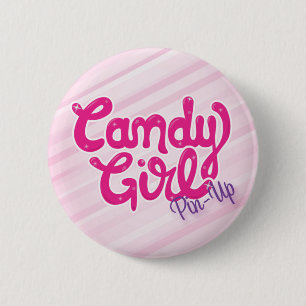 Badge Rond 5 Cm "Pin-up de fille de sucrerie" par Pin