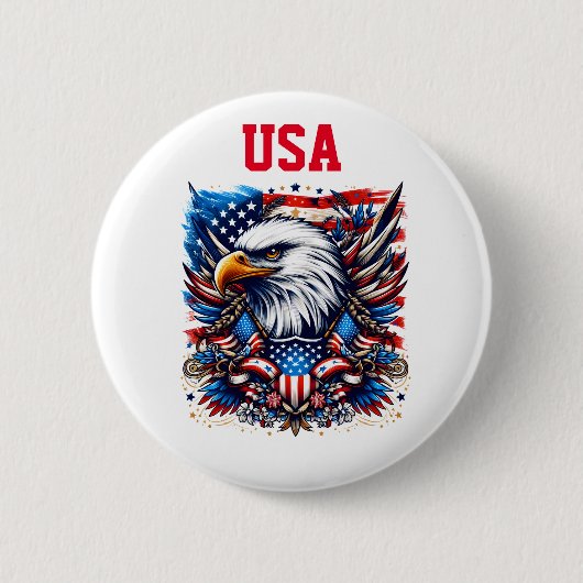 Badge Rond 5 Cm Pin USA (Devant)