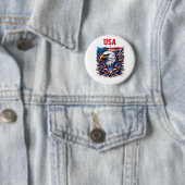 Badge Rond 5 Cm Pin USA (En situation)