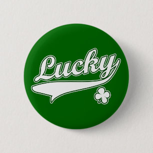 Badge Rond 5 Cm Pin vert chanceux de bouton