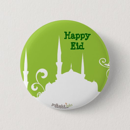Badge Rond 5 Cm Pin vert de mosquée (Devant)