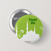 Badge Rond 5 Cm Pin vert de mosquée (Devant & derrière)