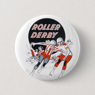 Badge Rond 5 Cm Pin vintage de programme de Derby de rouleau