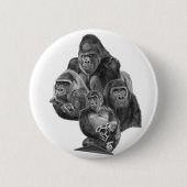 Badge Rond 5 Cm Pinback button缶バッジ GorillaFamily @ゴリラ家族GorillaLife (Devant)