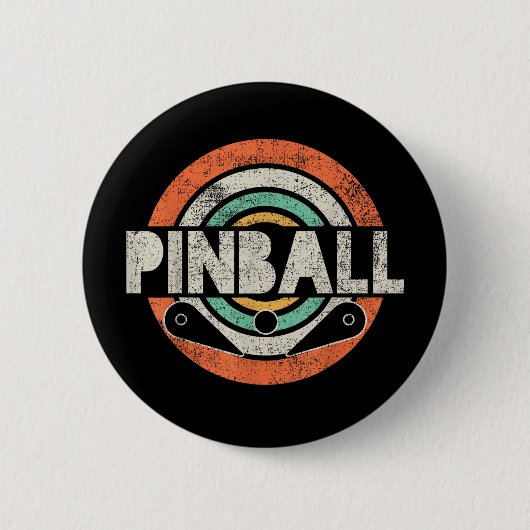 Badge Rond 5 Cm Pinball Jeu Vintage (Devant)