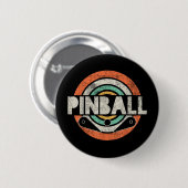 Badge Rond 5 Cm Pinball Jeu Vintage (Devant & derrière)