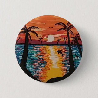 Badge Rond 5 Cm Pince Ocean Scene "Picture Perfect Escape"/