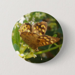 Badge Rond 5 Cm Pinceau papillon