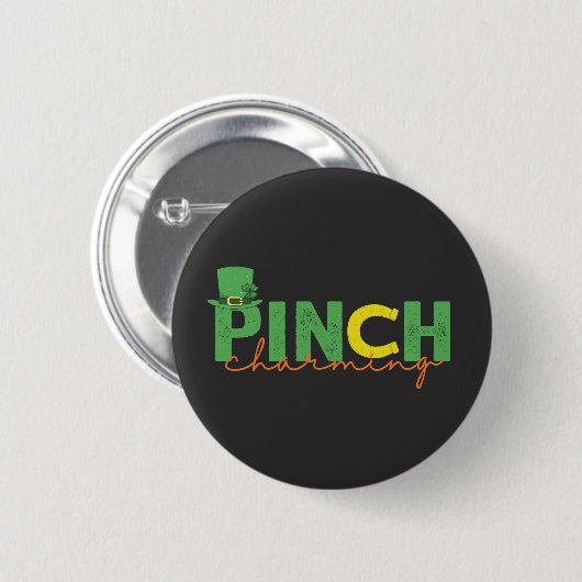 Badge Rond 5 Cm Pinch CHarming Funny St Patrick's Day Cadeau irlan (Devant & derrière)
