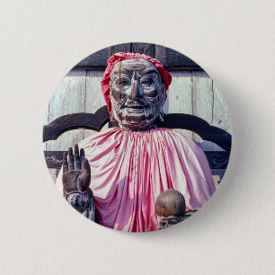 Badge Rond 5 Cm Pindola Bharadvaja statue in Nara - Japan