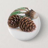 Badge Rond 5 Cm Pine branch and cones (Devant)