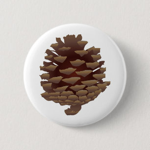 Badge Rond 5 Cm Pinécone rustique