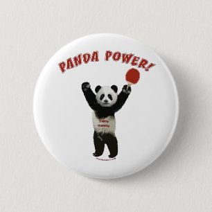Badge Rond 5 Cm Ping-pong de puissance de panda