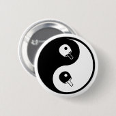 Badge Rond 5 Cm Ping-pong de Yin Yang (Devant & derrière)