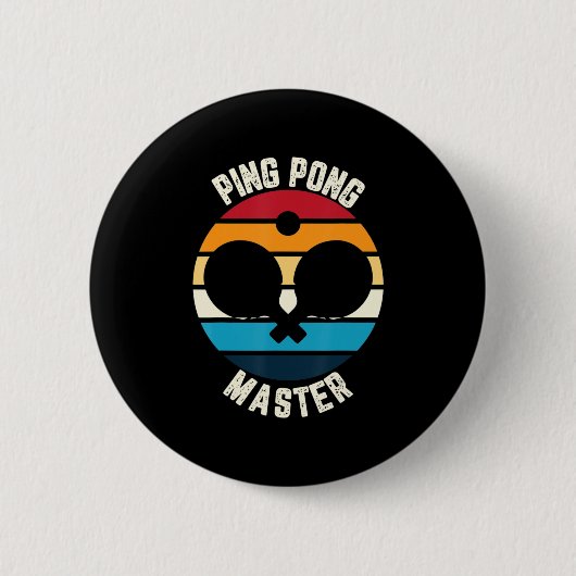 Badge Rond 5 Cm Ping Pong Master Table Tennis (Devant)