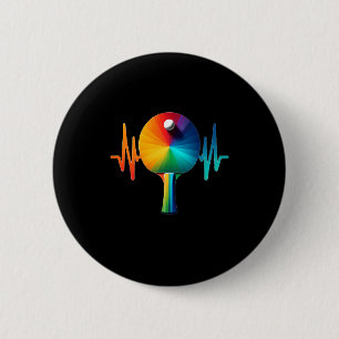 Badge Rond 5 Cm Ping pong pouls tennis de table battement de coeur