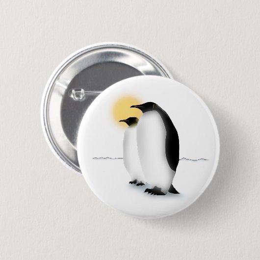 Badge Rond 5 Cm Pingouin (Devant & derrière)