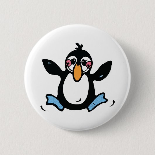 Badge Rond 5 Cm pingouin bébé heureux (Devant)