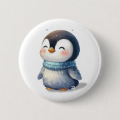 Badge Rond 5 Cm Pingouin cosy - Art numérique mignon (Devant)